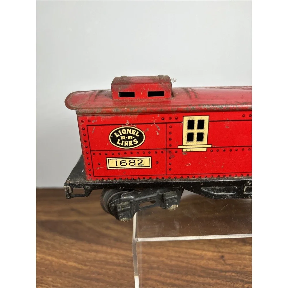 Lionel O27 Gauge Pre-War 8-Wheel Lionel RR Lines 1682‎ Red Cupola Caboose